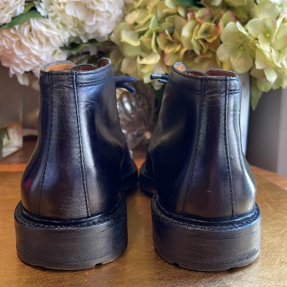 Vintage Bruno Magli Lug Sole Chukka Boot in Black Leather